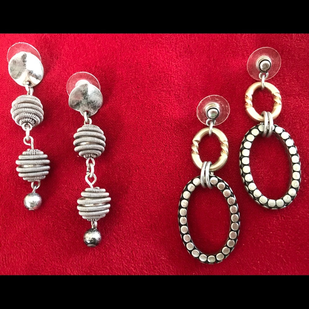 Fun Drop Earrings, 2 Pairs, Sold Together